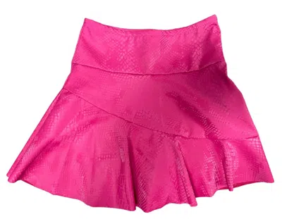 Cheryl Creations Kids' Tween Snake Zipper Ruffle Skort In Pink