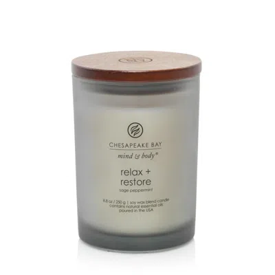 Chesapeake Bay Candle Relax + Restore (sage Peppermint)  Medium Jar, 8.8 oz