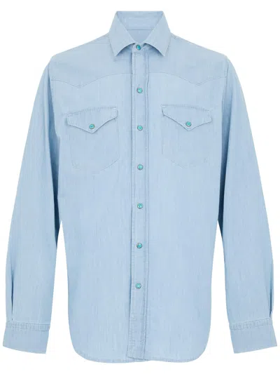 Chesapeake's Camicia 'flagstaff' In Denim Con Tasche Chesapeakes In Blue