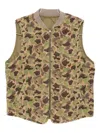 Chesapeake's Sleeveless Camouflage Jacket With Ribbed Collar In Green