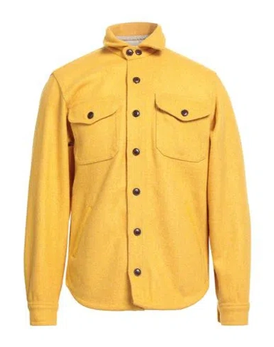 Chesapeake's Man Shirt Marigold Size Xl Virgin Wool In Yellow