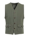 Chesapeake's Man Tailored Vest Military Green Size Xxl Cotton, Elastane In Green