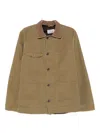 Chesapeake's Khaki Jacket With Contrasting Corduroy Collar In Brown