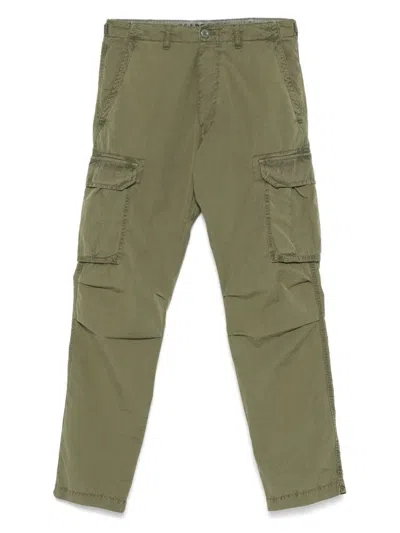 CHESAPEAKE'S OLIVE GREEN TROUSERS WITH SIDE SLIT POCKETS