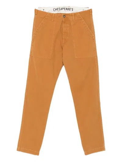 CHESAPEAKE'S RELAXED FIT BROWN TROUSERS WITH FUNCTIONAL POCKETS