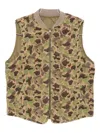 Chesapeake's Sleeveless Camouflage Jacket With Ribbed Collar In Green