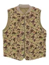 Chesapeake's Sleeveless Camouflage Jacket With Ribbed Collar In Multi