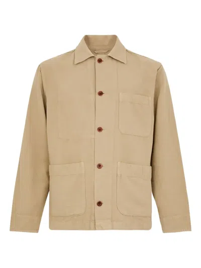 Chesapeake's Beige 'st Malo' Jacket In Cotton With Bottons And Pockets