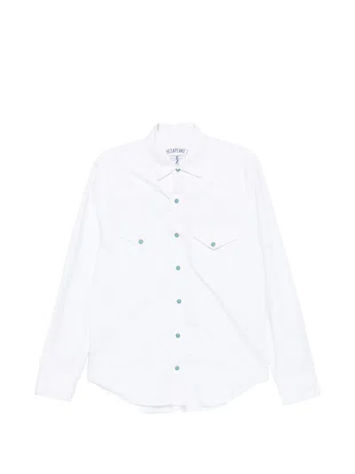Chesapeake's White Shirt With Pockets And Light Blue Buttons Chesapeakes