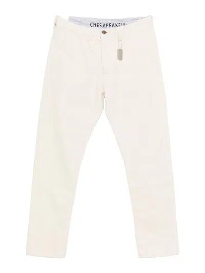 Chespeake Light Beige Trousers In White
