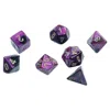 Chessex Cube Mini Gemini Dice Black-purple & Gold - Set Of 7