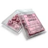 Chessex D10 Clamshell Dice Opaque Pastel Pink & Black - 10 Piece