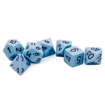 Chessex Dice Opaque Pastel Blue & Black - Set Of 7