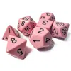 Chessex Dice Opaque Pastel Pink & Black - Set Of 7