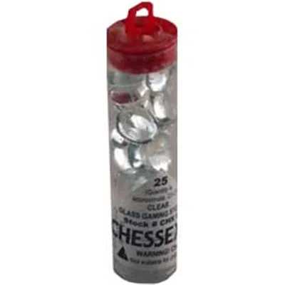 Chessex Glass Stonestube Crystal Clear Glass Stones (23-27) 01121