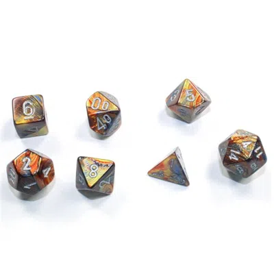Chessex Lustrous Cube Mini Dice Gold & Silver - Set Of 7