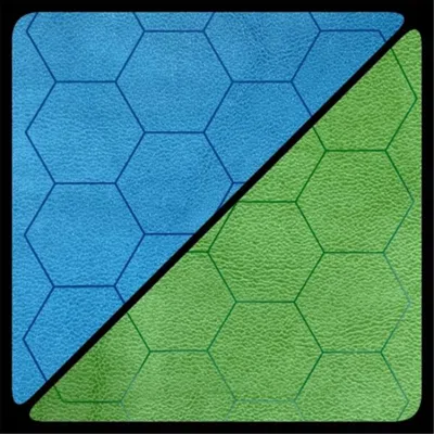 Chessex Manufacturing 1 In. Reversible Hexes Battlemat Board Game Blue & Green