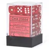 Chessex Manufacturing 12 Mm Cube Translucent D6 Dice, Red With White Pips - Pack Of 36
