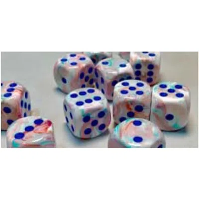Chessex Manufacturing 12 Mm D6 Cube Festive Dice - Pop-art & Blue 36 Piece
