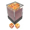 Chessex Manufacturing 12 Mm D6 Cube Festive Dice - Sunburst & Red 36 Piece
