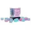 Chessex Manufacturing 12 Mm D6 Cube Gemini Luminary Gel Green & Pink Dice With Blue Pips Pack Of 36