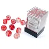 Chessex Manufacturing 12 Mm D6 Cube Luminary Nebula Dice Red & Silver - 36 Per Pack