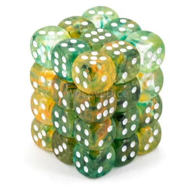Chessex Manufacturing 12 Mm D6 Cube Luminary Nebula Dice, Spring White - 36 Per Pack