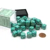 Chessex Manufacturing 12 Mm D6 Cube Marble Dice - Oxi-copper & White 36 Piece