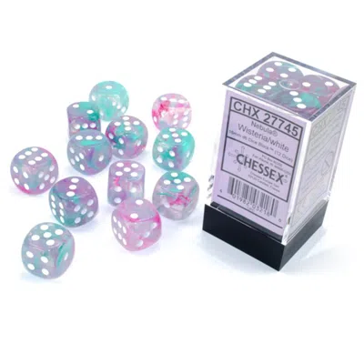 Chessex Manufacturing 16 Mm D6 Cube Luminary Nebula Dice, Wisteria White - 12 Per Pack