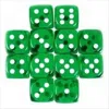Chessex Manufacturing 23605 16 Mm Green With White Translucent D6 Dice Set Of 12