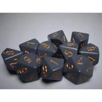Chessex Manufacturing 25220 Opaque Dusty Grey With Copper - Ten Sided Die D10