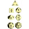 Chessex Manufacturing 25400 Opaque Ivory With Black Polyhedral Dice Set Of 7