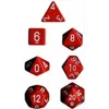 Chessex Manufacturing 25404 Opaque Red With White Polyhedral Dice Set Of 7