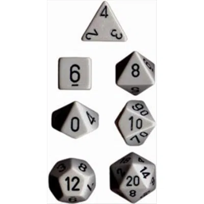Chessex Manufacturing 25410 Opaque Dark Grey With Black Polyhedral Dice Set Of 7