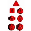 Chessex Manufacturing 25414 Opaque Red With Black Polyhedral Dice Set Of 7