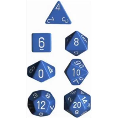 Chessex Manufacturing 25416 Opaque Light Blue With White Polyhedral Dice Set Of 7