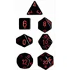 Chessex Manufacturing 25418 Opaque Black With Red Polyhedral Dice Set Of 7