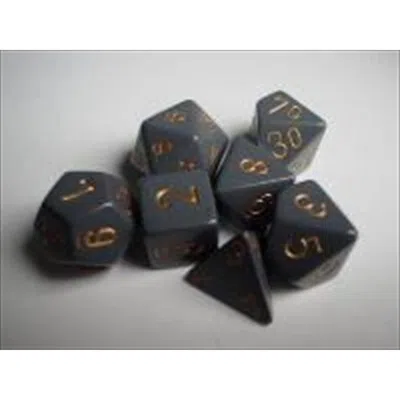 Chessex Manufacturing 25420 Opaque Dark Grey With Copper Polyhedral Dice Set Of 7