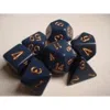Chessex Manufacturing 25426 Opaque Dusty Blue With Copper Polyhedral Dice Set Of 7