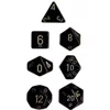 Chessex Manufacturing 25428 Opaque Black With Gold Polyhedral Dice Set Of 7