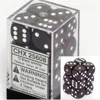 Chessex Manufacturing 25608 Opaque Black With White - 16 Mm Six Sided Dice Set Of 12