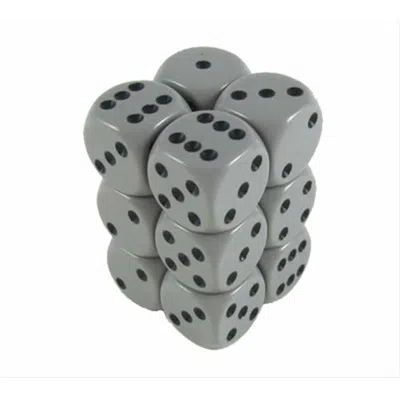 Chessex Manufacturing 25610 Opaque Dark Grey With Black - 16 Mm Six Sided Dice Set Of 12