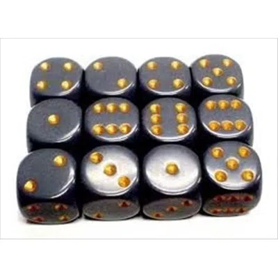 Chessex Manufacturing 25620 Opaque Dark Grey With Copper - 16 Mm Six Sided Dice Set Of 12