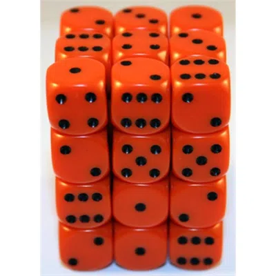 Chessex Manufacturing 25803 Opaque Orange With Black - 12 Mm Six Sided Dice Set Of 36