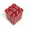 Chessex Manufacturing 25804 Opaque Red With White - 12 Mm Six Sided Dice Set Of 36