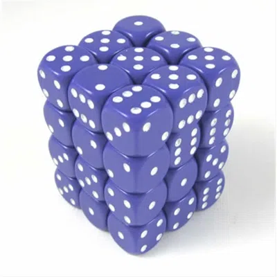 Chessex Manufacturing 25807 Opaque Purple With White - 12 Mm Six Sided Dice Set Of 36