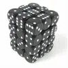 Chessex Manufacturing 25808 Opaque Black With White - 12 Mm Six Sided Dice Set Of 36