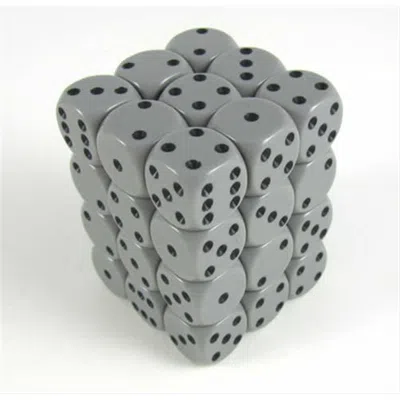 Chessex Manufacturing 25810 Opaque Dark Grey With Black - 12 Mm Six Sided Dice Set Of 36