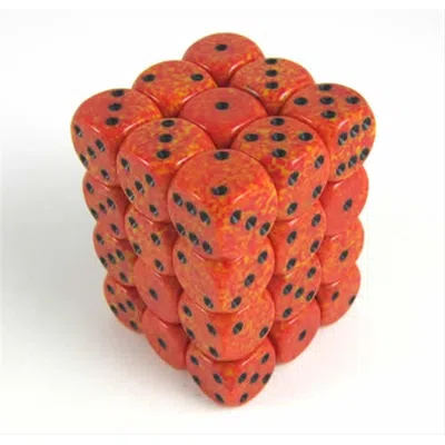 Chessex Manufacturing 25903 Fire Speckled - 6 Sided 12 Mm Dice Set Of 36