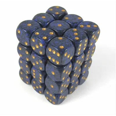 Chessex Manufacturing 25937 Golden Cobalt Speckled - 6 Sided 12 Mm Dice Set Of 36 In Blue